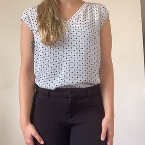 White Blouse with Black Design